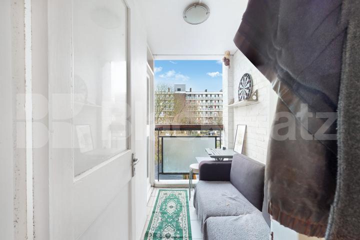 Mid-Century duplex apartment on the top two floors (Second and third).  Maskelyne Close, Battersea